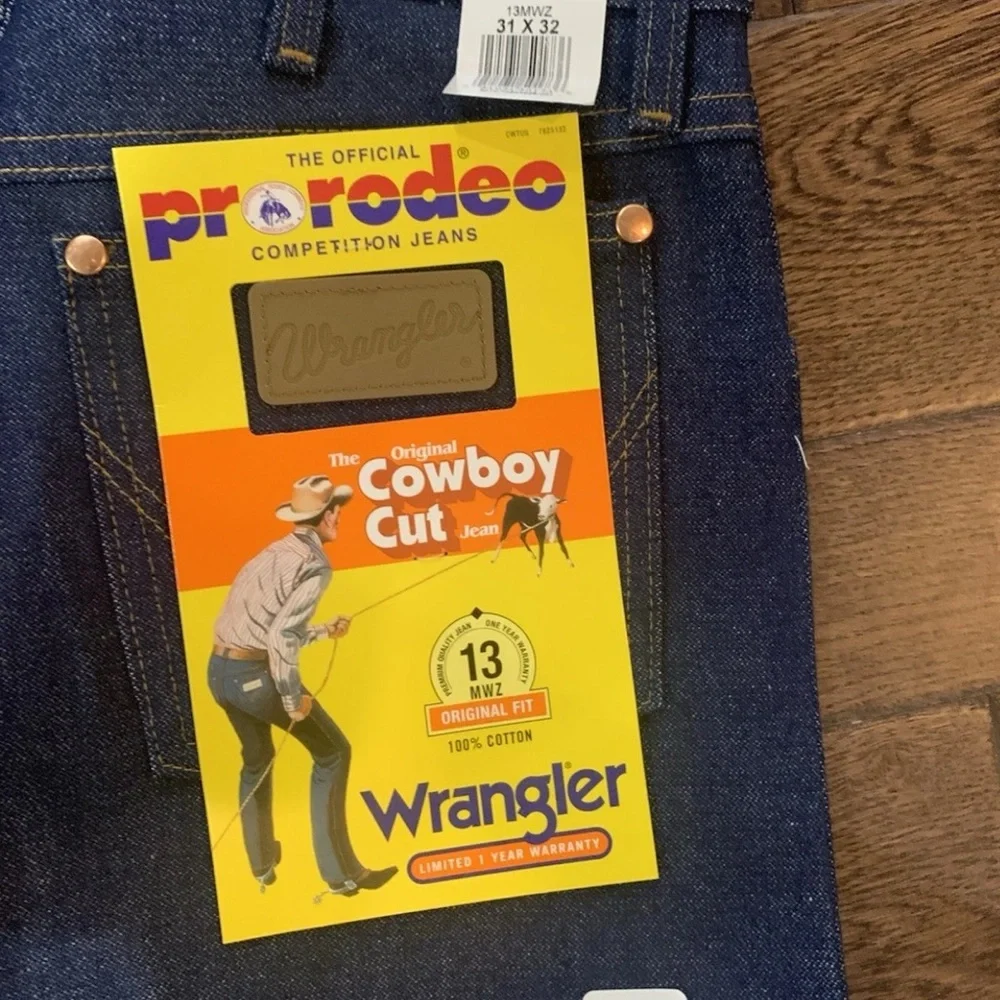 Men’s- Wrangler 13MWZ Original Cowboy Cut   Pro Rodeo New With Tags - size 31x32 - Picture 2 of 5